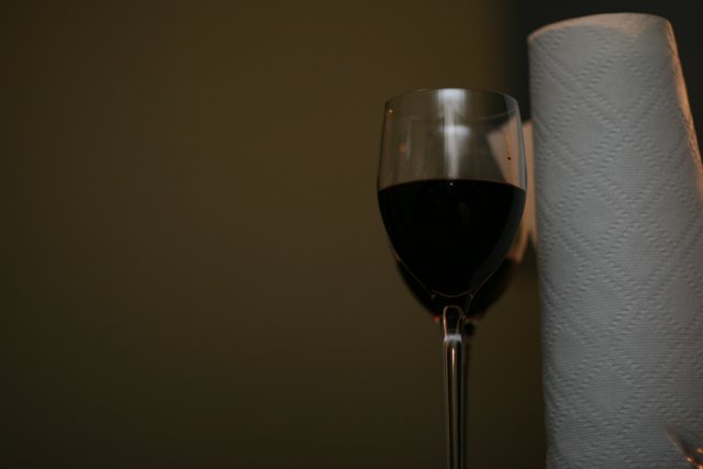 White Napkin Complements Red Wine