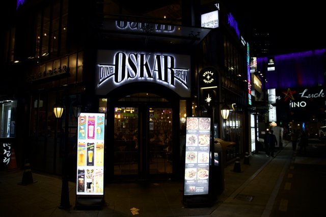 Neon Night at Oskar's: An Urban Epitome in Korea