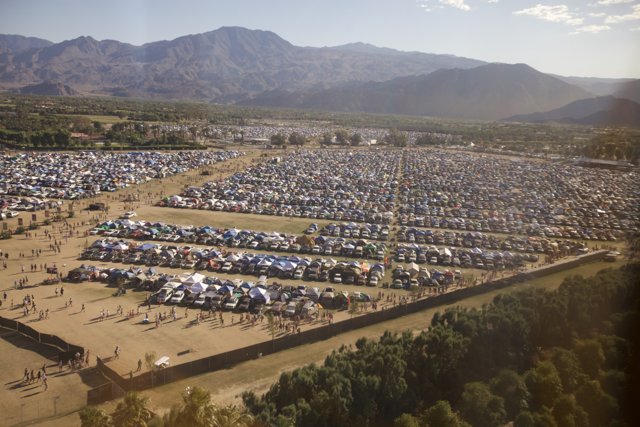 Aerial View of Coachella 2012 Camping Grounds