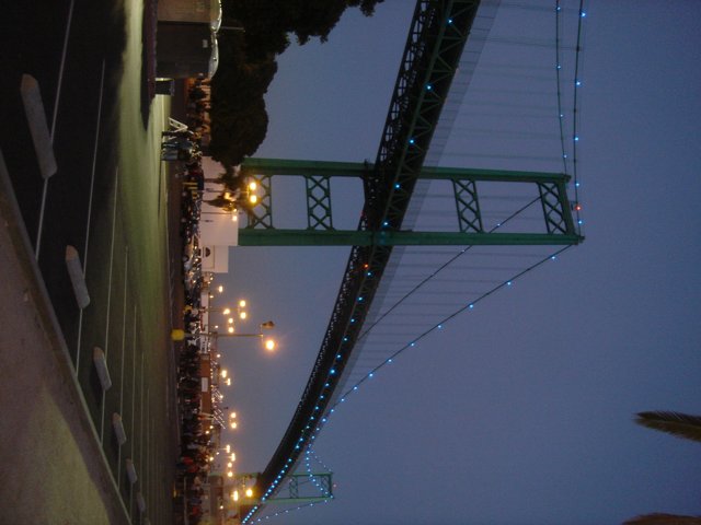 City Lights on the Suspension Bridge