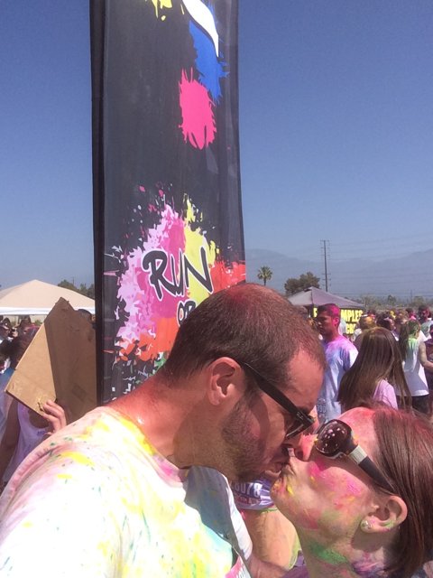 Colorful Kiss at the Festival