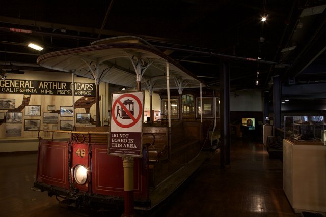 Vintage Trolley Car on Display at Museum