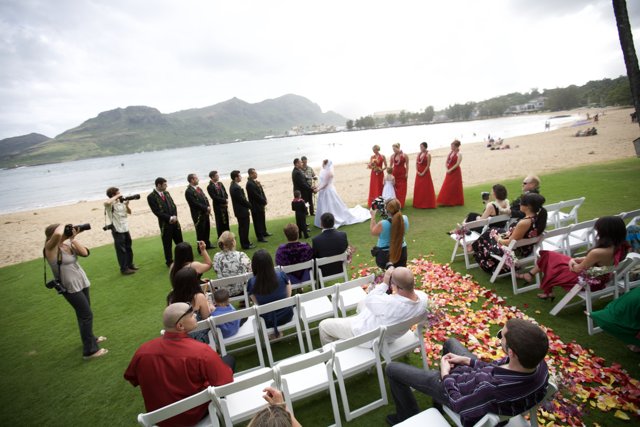 Black and Red Themed Wedding on the Beach