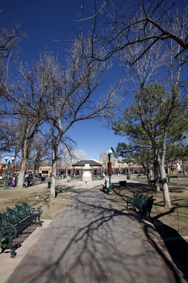 Historic Plaza and Monument Under Winter Sky