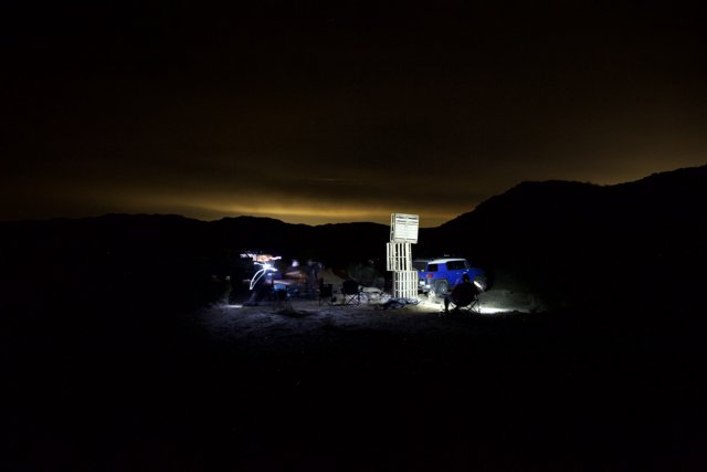 Hilltop Gathering at Night