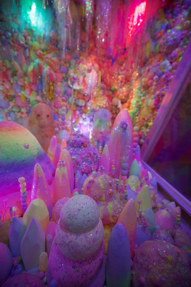 Vibrant Crystalline Cavern with Colorful Mineral Formations