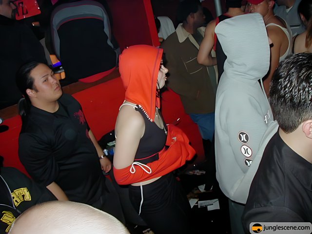 Red Hoodie in the Nightclub