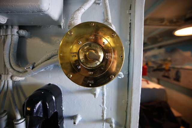 Brass Navigation Light Control on USS Hornet
