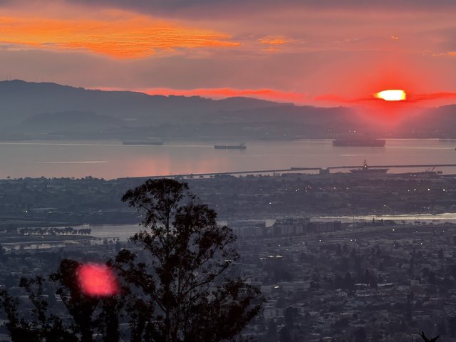 Sunset Over San Francisco Bay from Oakland Hills