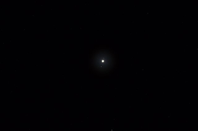 Venus and the Pleiades Star Cluster in Night Sky