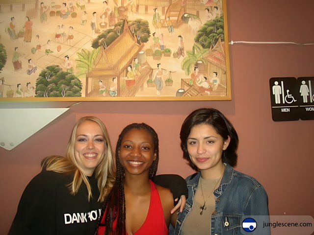 Three Women Embracing Art