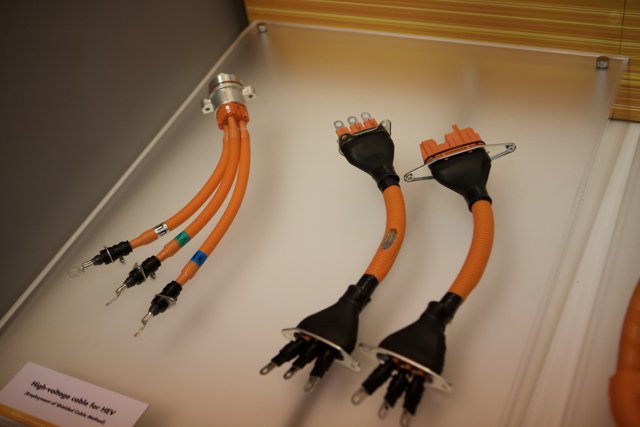 Orange Cables on Display