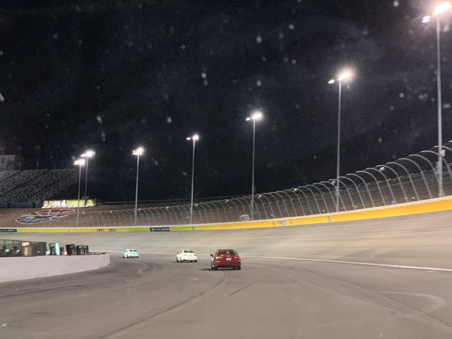 Nighttime Nascar Race Under the Vegas Sky