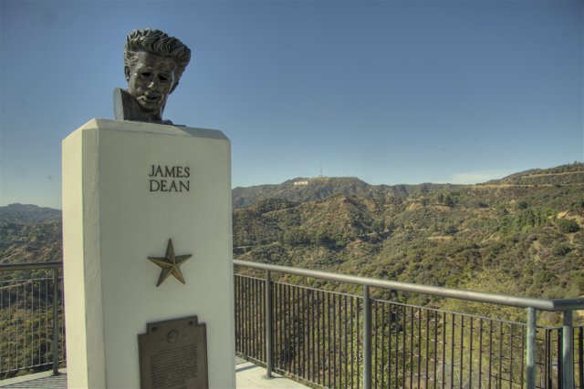 Hollywood Sign Monument with Blue Sky