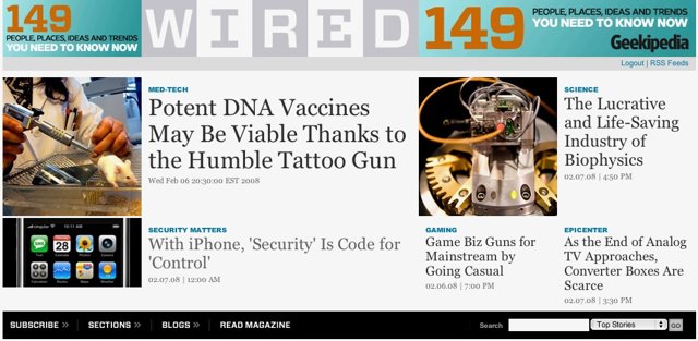 Wired Magazine Website Overview