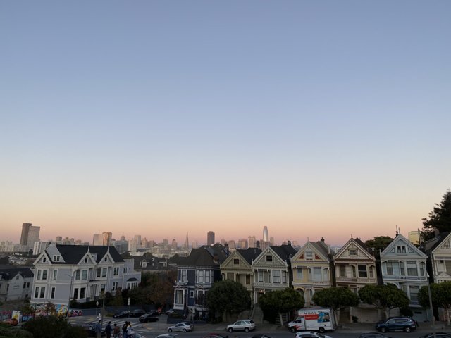 San Francisco Cityscape at Sunset from Alamo Square