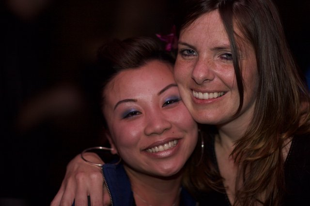 Two Friends Share a Joyful Moment Together