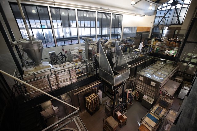 Industrial Artisan Bakery Production Floor from Above