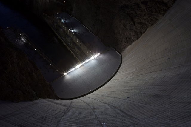 Nightfall Inside the Hoover Dam