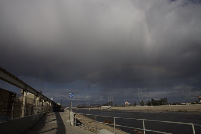 Rainbow over San Diego River Freeway