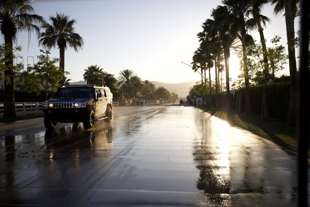 Rainy Drive in Coachella
