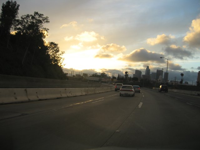 Cityscape Riding Along the Freeway