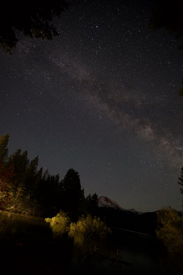 Milky Way Arches Over Mount Lassen's Volcanic Peak