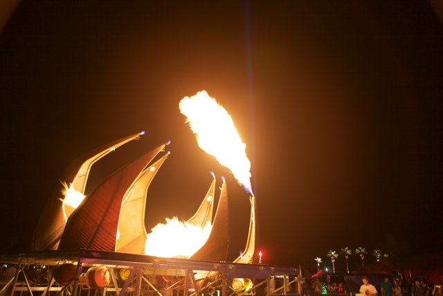 Flames Light Up the Night Sky at Coachella