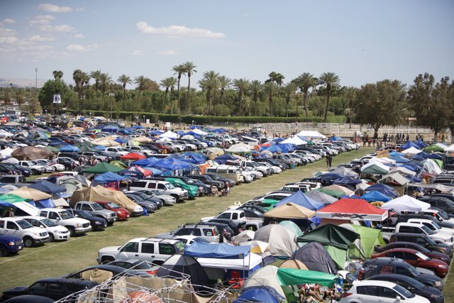 A Sea of Tents and Cars