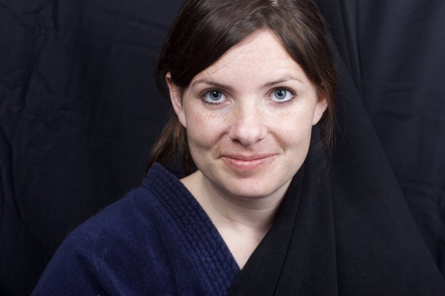 Candid Studio Portrait of a Woman in Robe