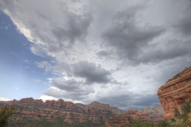 Cloudy Skies over Sedona's Majestic Landscape