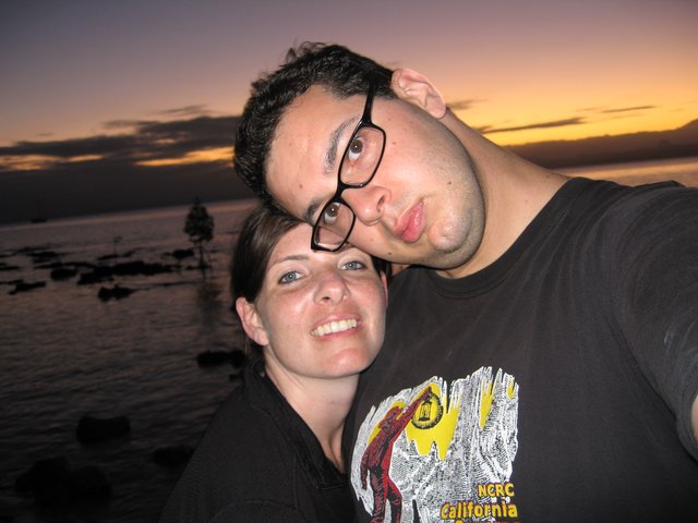 Couple Embracing at a Stunning Fiji Sunset