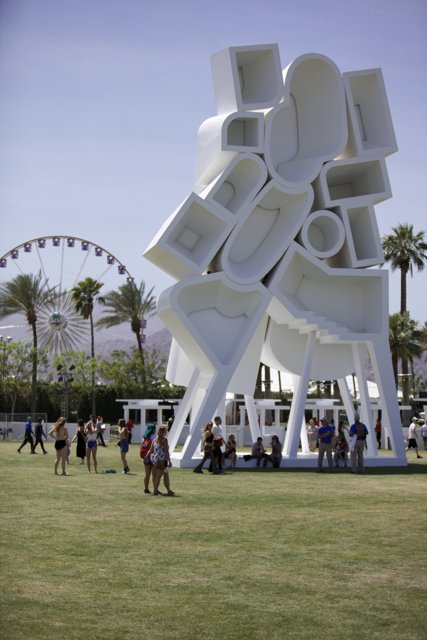 A Massive Chair Sculpture Under the Blue Skies of Coachella