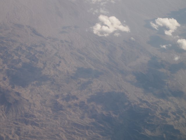 Aerial View of Mountains and Desert