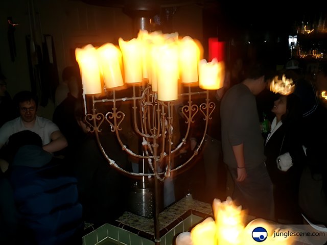 Hanukkah Celebration in a Bar