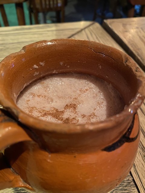 Decadent Hot Chocolate in a Handcrafted Clay Pot