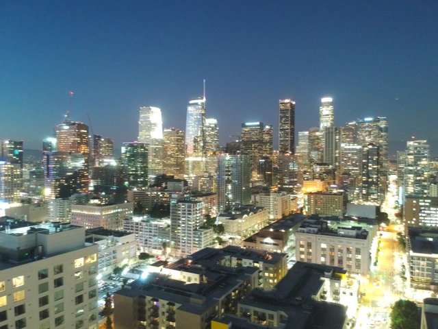 Illuminated Skyline of the Urban Metropolis