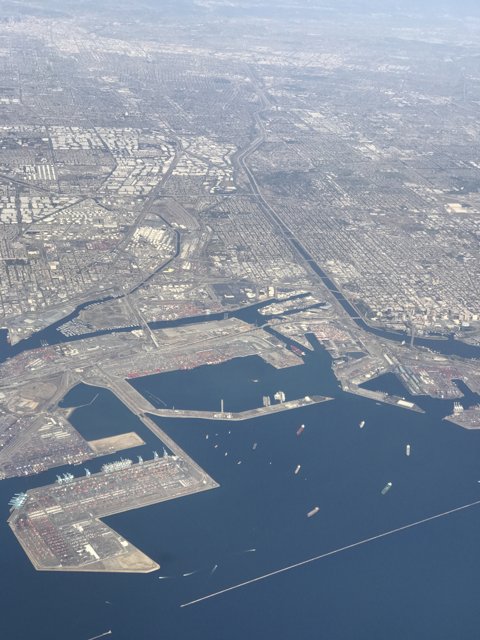 Aerial View of the Bustling Port of Los Angeles