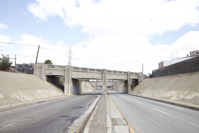 Overpass above the city road