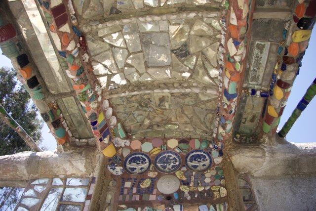 Colorful Tile Ceiling at Archaeological Site