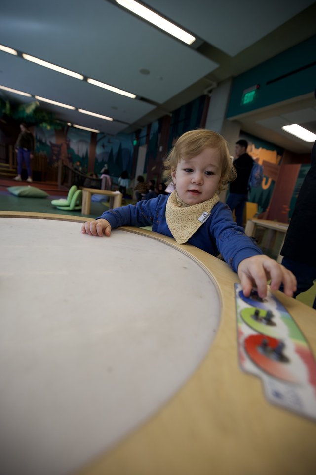 Toddler Exploring at Indoor Play Center