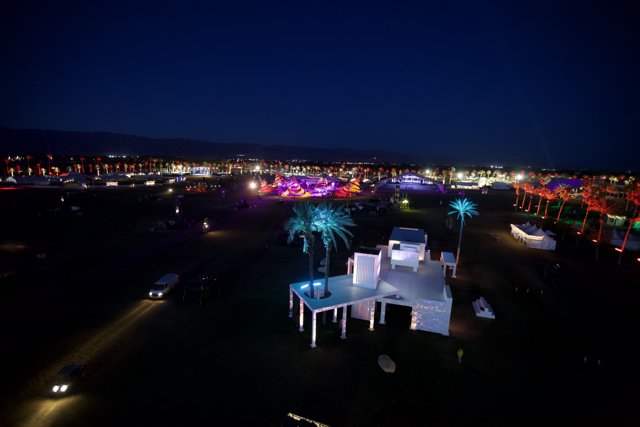 Night Sky Illuminates Coachella Festival Metropolis