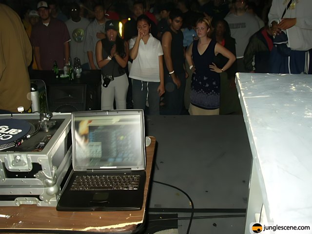 Nightclub DJ energizes the crowd with beats