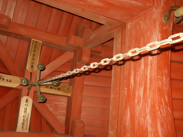 Red Wooden Building with Chain at Kyoto City Hall