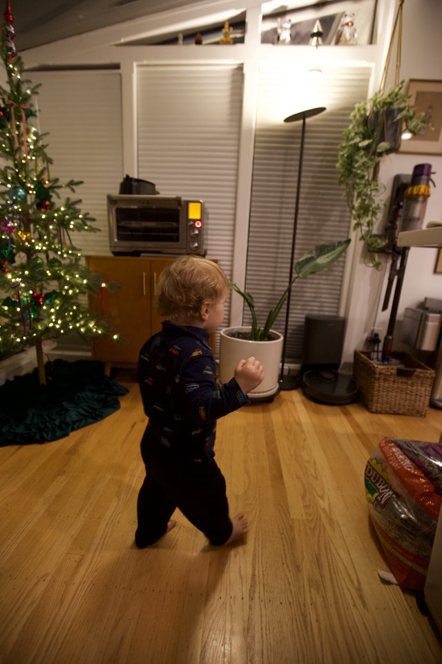 Toddler's Wonder on Christmas Morning