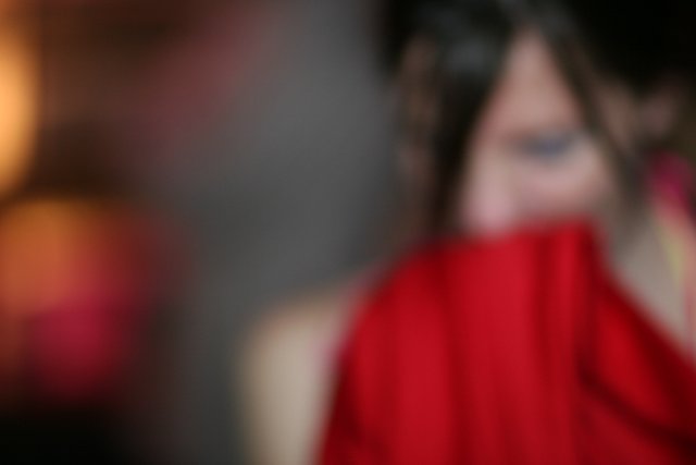 Blurred Beauty in Red