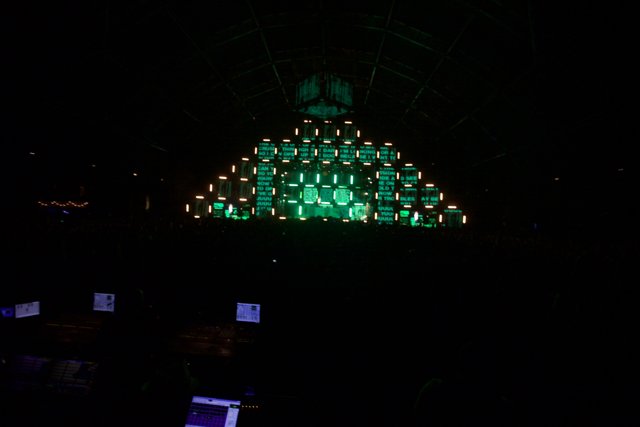 Pyramid of Green Light on Coachella Stage