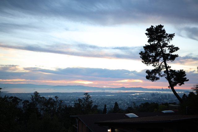 Sunset Over San Francisco Bay from Oakland Hills