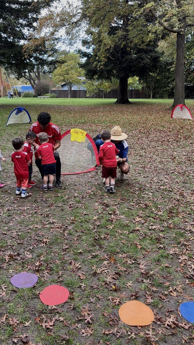 Youth Soccer Practice at the Park in Autumn