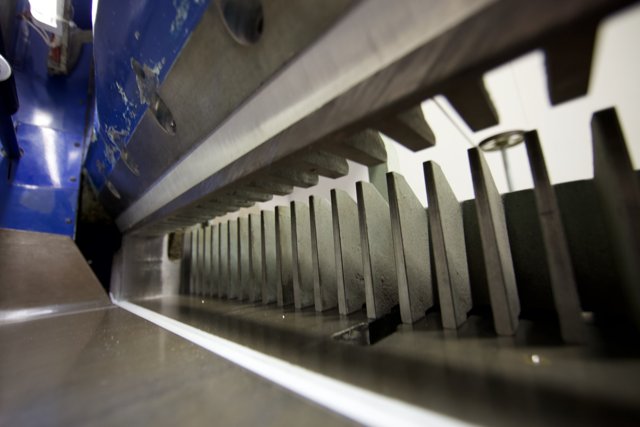 Metal Cutting Machine in Train Station